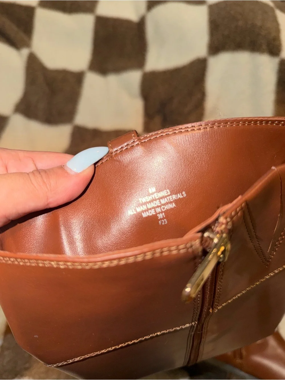 Tommy Hilfiger Cognac Brown Over-the-Knee Leather Riding Boots